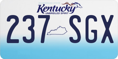 KY license plate 237SGX