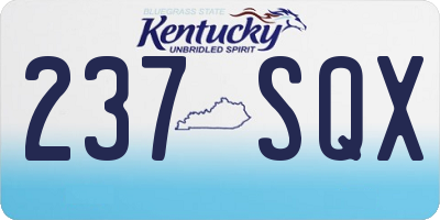 KY license plate 237SQX