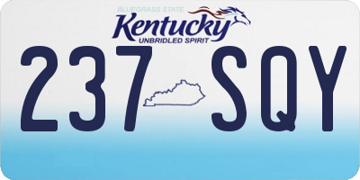 KY license plate 237SQY