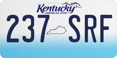 KY license plate 237SRF