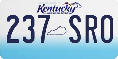 KY license plate 237SRO