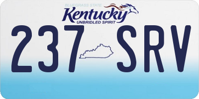 KY license plate 237SRV