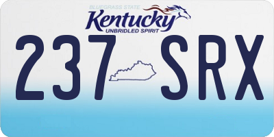 KY license plate 237SRX
