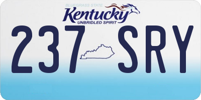 KY license plate 237SRY