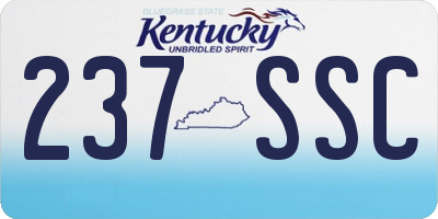 KY license plate 237SSC