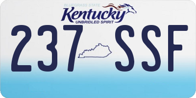 KY license plate 237SSF