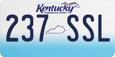 KY license plate 237SSL