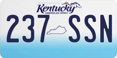 KY license plate 237SSN