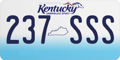 KY license plate 237SSS