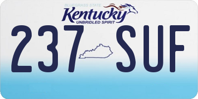 KY license plate 237SUF