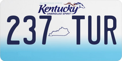 KY license plate 237TUR