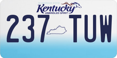 KY license plate 237TUW
