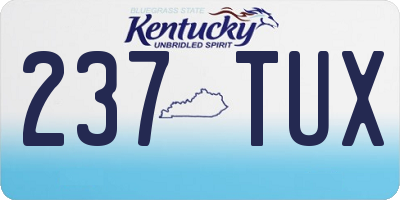 KY license plate 237TUX
