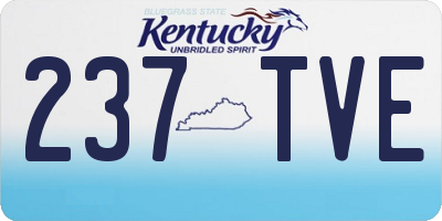 KY license plate 237TVE