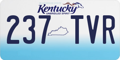 KY license plate 237TVR