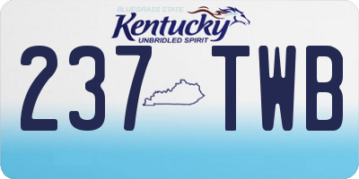 KY license plate 237TWB