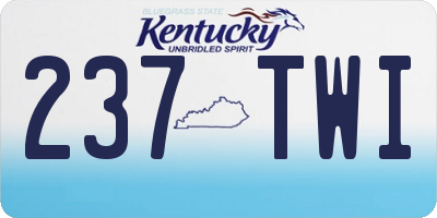 KY license plate 237TWI