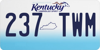 KY license plate 237TWM