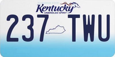 KY license plate 237TWU