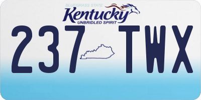 KY license plate 237TWX