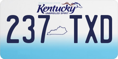 KY license plate 237TXD