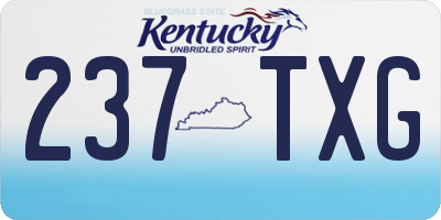 KY license plate 237TXG