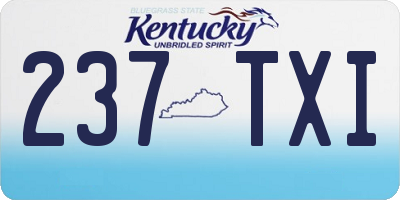KY license plate 237TXI