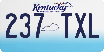 KY license plate 237TXL