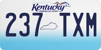 KY license plate 237TXM