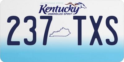 KY license plate 237TXS