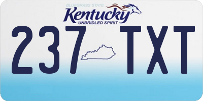 KY license plate 237TXT