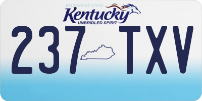 KY license plate 237TXV