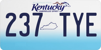KY license plate 237TYE