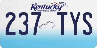 KY license plate 237TYS
