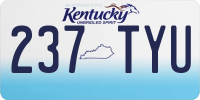 KY license plate 237TYU