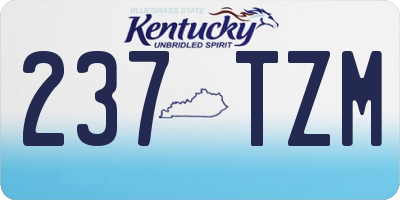 KY license plate 237TZM