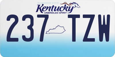 KY license plate 237TZW