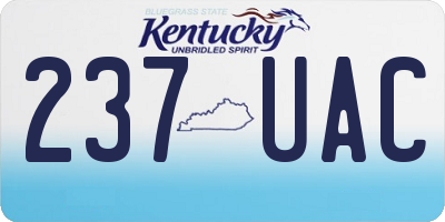 KY license plate 237UAC