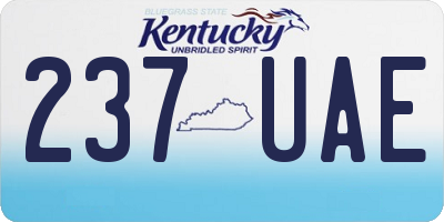KY license plate 237UAE