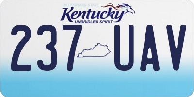 KY license plate 237UAV
