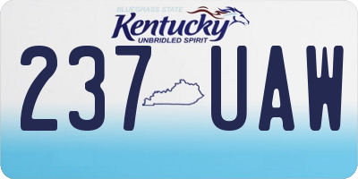 KY license plate 237UAW