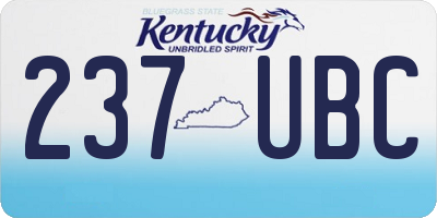 KY license plate 237UBC