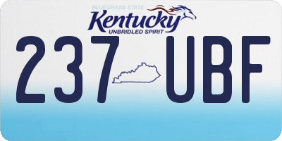 KY license plate 237UBF