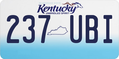 KY license plate 237UBI
