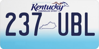 KY license plate 237UBL