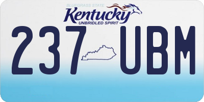 KY license plate 237UBM