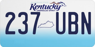 KY license plate 237UBN