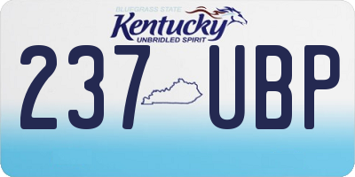 KY license plate 237UBP