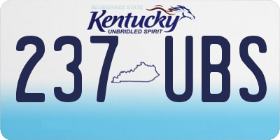 KY license plate 237UBS