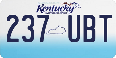 KY license plate 237UBT